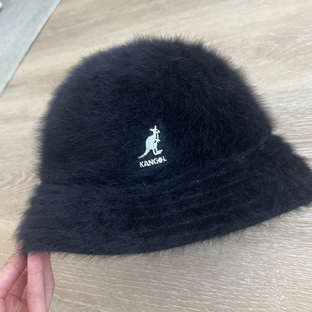 Kangol Black Furgora-Style Fuzzy Bucket Hat